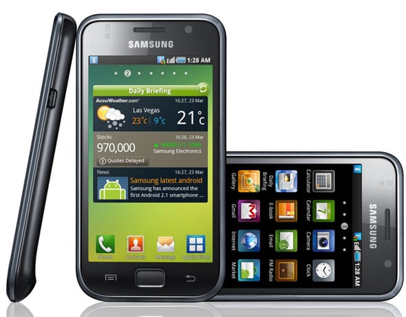 Promotional still showing the Samsung Galaxy S.