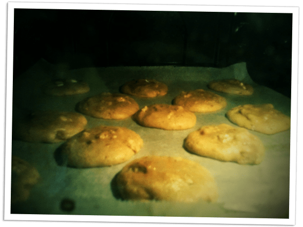 Cookies baking the oven.