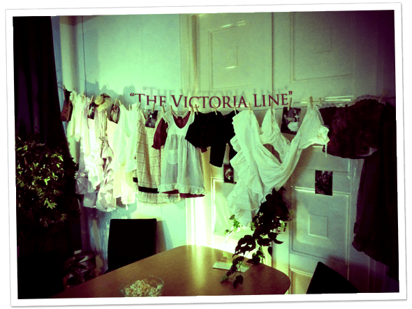 Rebecka Eriksson's clothing design and art installation called 'The Victoria Line'.