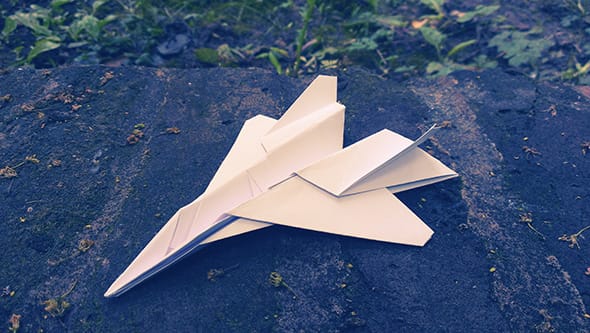 An F15 Eagle Jet Fighter paper plane.