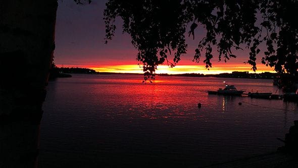 A breathtaking sunset during the Finnish summer.