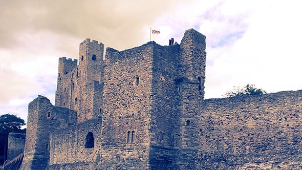 Rochester Castle in Rochester, UK.