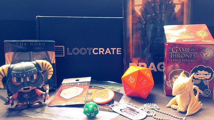 The content from Lootcrate, April 2014'