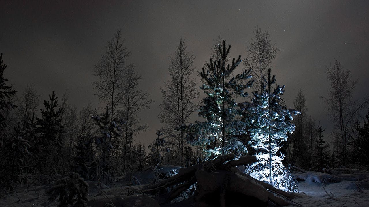 Frozen winter landscape in Petsmo, a small village in the outskirts of Vaasa, Finland.