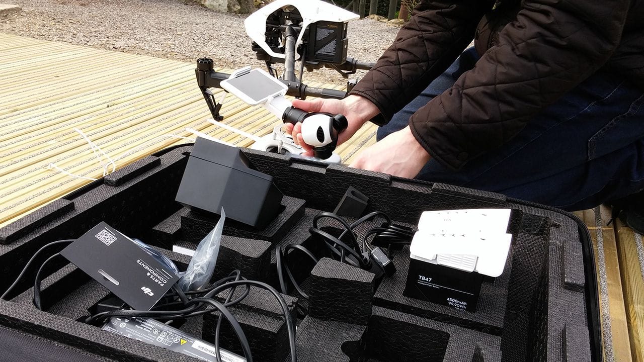 Attaching the camera on the DJI Inspire 1 Quadcopter