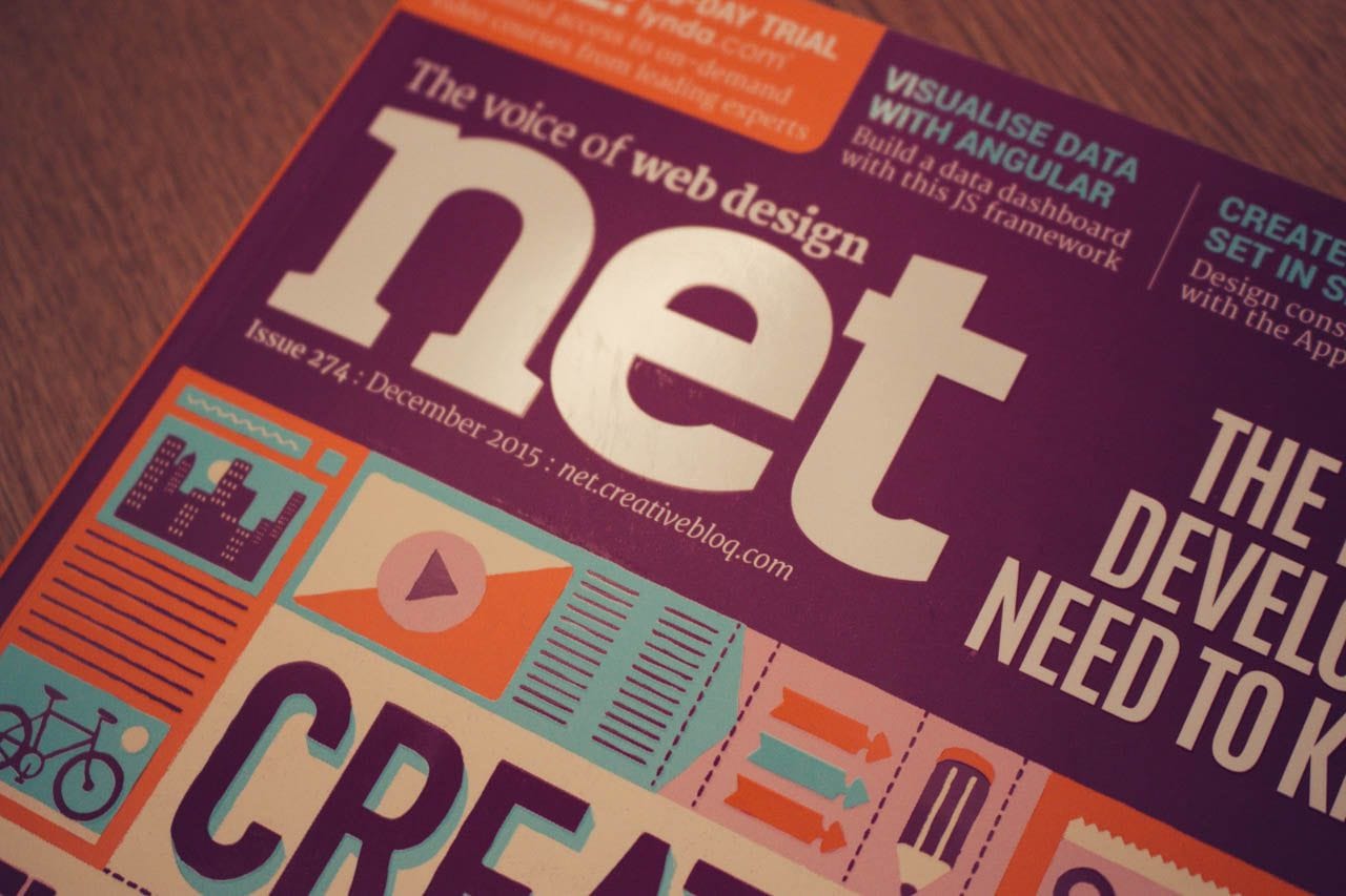 The cover of net magazine, issue 274, December 2015.