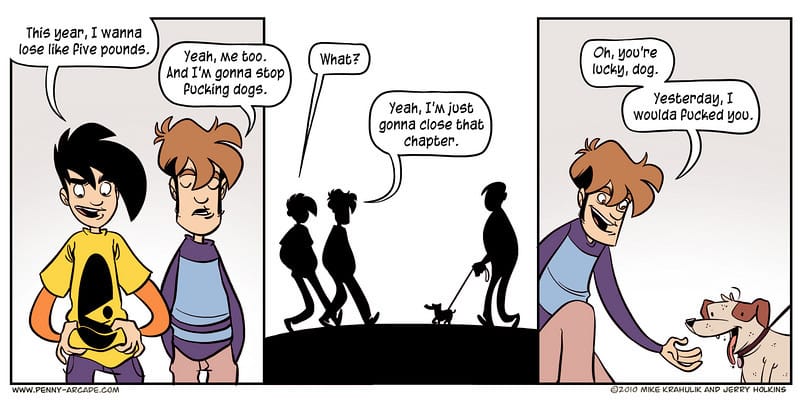 A strip from the online comic Penny Arcade, titled A Good Start.