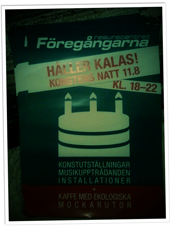 Promotional poster for Resurscentret Föregångarna and their annual Night of Arts event.