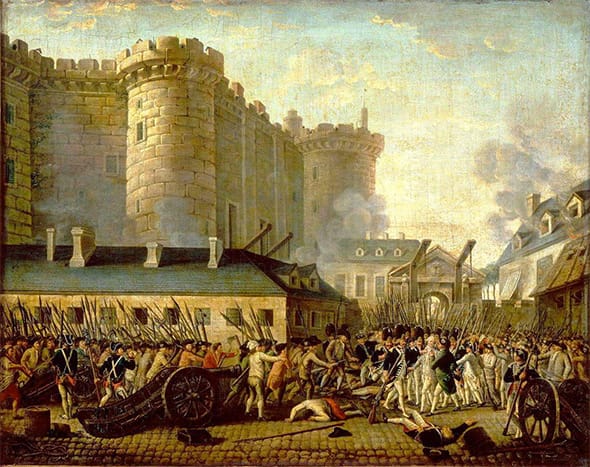 Painting depicting the Storming of the Bastille, July 14th, 1789.
