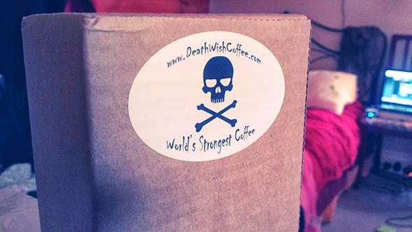 Unboxing Death Wish coffee.