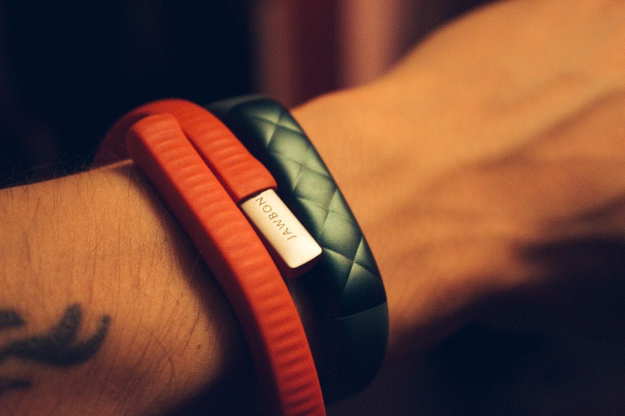 Wearing both the Jawbone UP24 and the Jawbone UP3 on the same wrist.