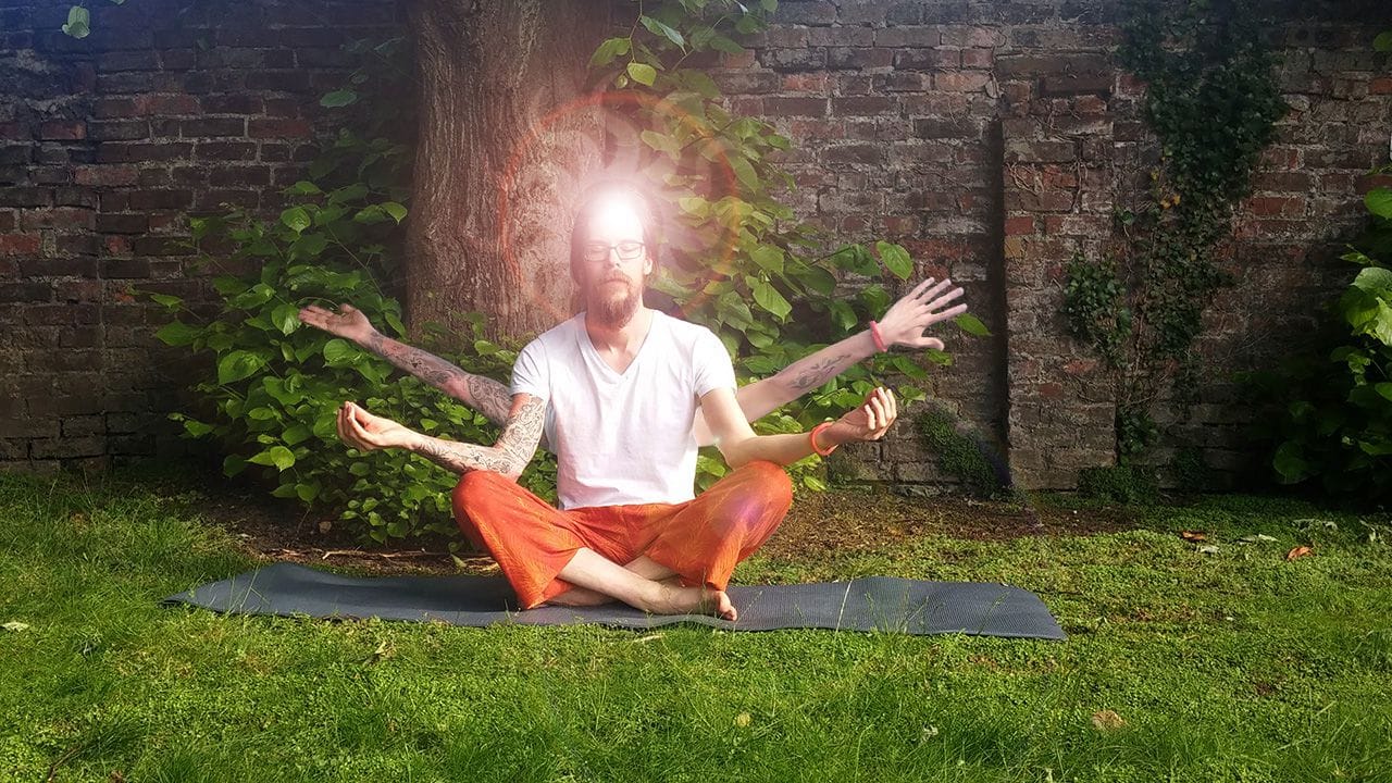 Me, pretending to do the Lotus Yoga Position.