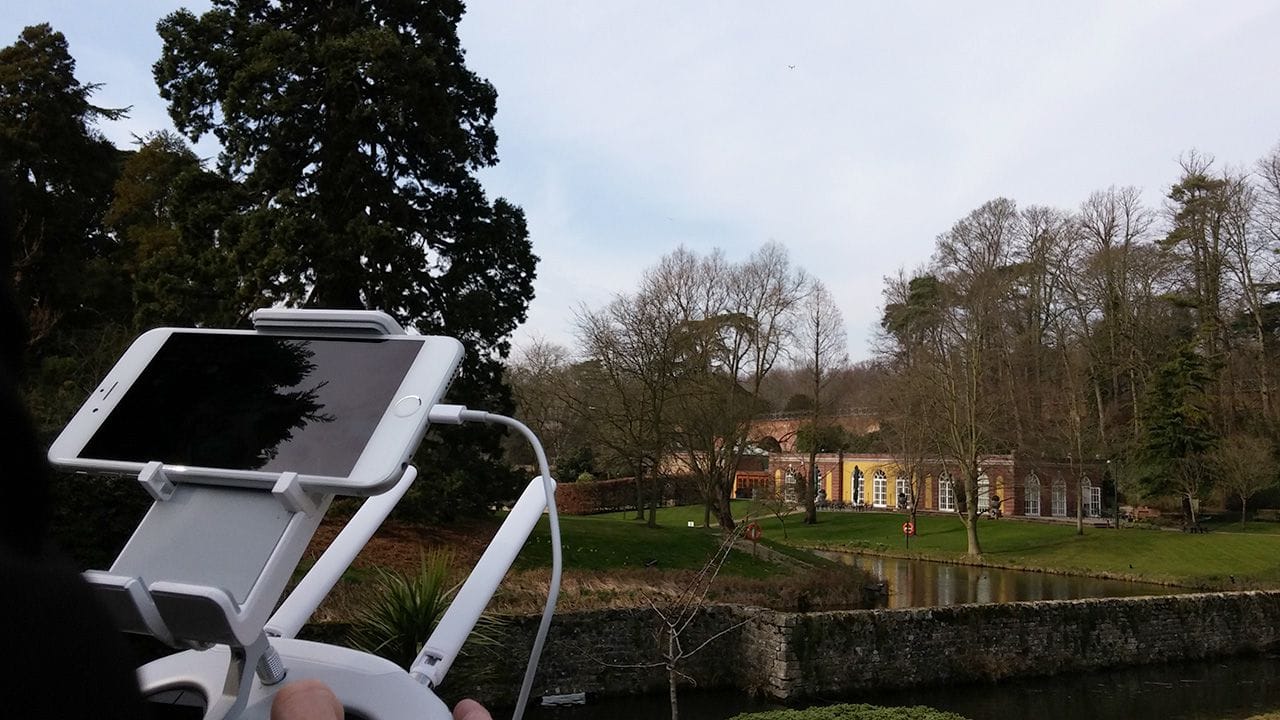Remote controlling the DJI Inspire 1 Quadcopter.