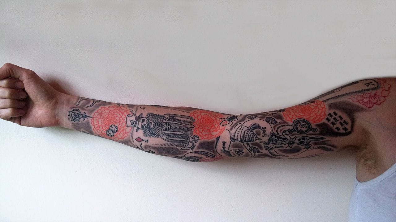 Carlos Eriksson sleeve tattoo completed after 7 sessions.